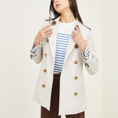 Elegant Double-Breasted Trench Coat - QH Clothing