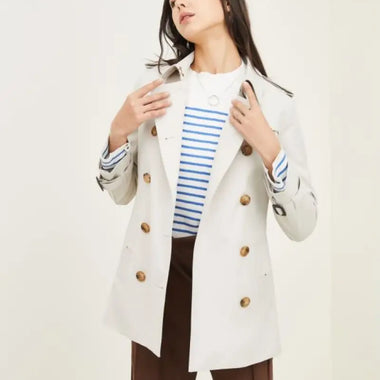 Elegant Double-Breasted Trench Coat - QH Clothing