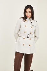 Elegant Double-Breasted Trench Coat - QH Clothing