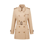 Elegant Double-Breasted Trench Coat - QH Clothing