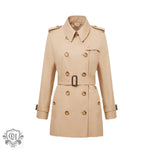 Elegant Double-Breasted Trench Coat - QH Clothing