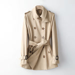 Elegant Double-Breasted Trench Coat - QH Clothing