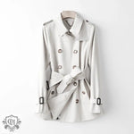 Elegant Double-Breasted Trench Coat - QH Clothing