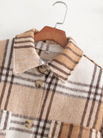 Plaid Woolen Cozy Winter Coat - QH Clothing