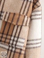 Plaid Woolen Cozy Winter Coat - QH Clothing