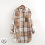 Plaid Woolen Cozy Winter Coat - QH Clothing