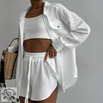 Collared Shirt & Shorts Set - Clothing