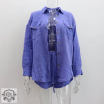 Collared Shirt & Shorts Set - S / Blue - Clothing