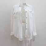 Collared Shirt & Shorts Set - S / White - Clothing