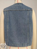 Collarless Denim Vest Top - Clothing