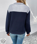 Autumn Colour Block Sweater - Loose Fit - QH Clothing