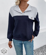 Autumn Colour Block Sweater - Loose Fit - QH Clothing