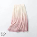 Elegant Graceful Gradient Color Pleated Skirt Spring Summer Light Luxury High Waist A line Skirt - Quality Home Clothing| Beauty