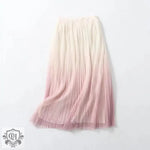 Elegant Graceful Gradient Color Pleated Skirt Spring Summer Light Luxury High Waist A line Skirt - Quality Home Clothing| Beauty