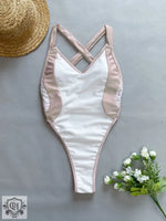 Patchwork Backless One Piece Swimsuit - QH Clothing