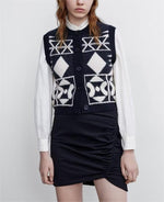 Contrast Colour Long Sleeve Vest - Clothing