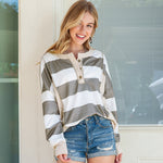 Contrast Colour Striped Sweatshirt - QH Clothing