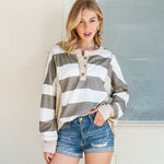 Contrast Colour Striped Sweatshirt - QH Clothing