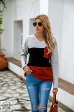 Contrast Colour V-Neck Striped Top - Quality Home Clothing| Beauty