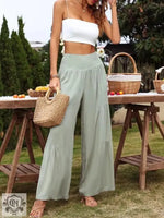 Spot Goods Summer Casual Wide Leg Cotton Linen Popular High Waist Loose Pants Women Pants - Quality Home Clothing| Beauty