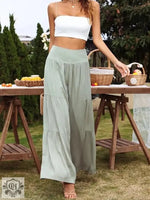 Spot Goods Summer Casual Wide Leg Cotton Linen Popular High Waist Loose Pants Women Pants - Quality Home Clothing| Beauty