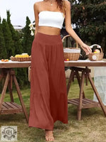 Spot Goods Summer Casual Wide Leg Cotton Linen Popular High Waist Loose Pants Women Pants - Quality Home Clothing| Beauty