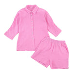 Summer Women  Thin Pajamas Cotton Pink Ninth Sleeve Shorts  Simple Casual Suitable for Daily Wear Homewear - Quality Home Clothing| Beauty