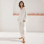 ​Cotton Lounge Two-Piece Pajama Set -  QH Clothing