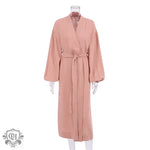 Early Spring French Solid Color Cardigan Nightgown Double Layer Gauze Full Cotton Casual Home Pajamas Women Cotton - Quality Home Clothing| Beauty