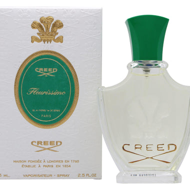 Creed Fleurissimo Eau de Toilette 75ml Sprej bottle and retail packaging displayed