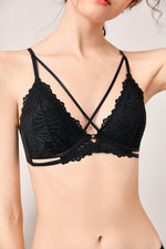 Criss Cross Lace Bra Set - Clothing