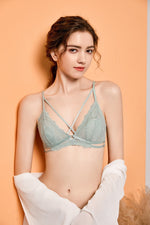 Criss Cross Lace Bra Set - Clothing