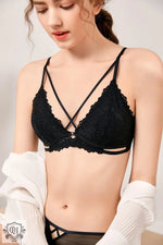 Criss Cross Lace Bra Set - Clothing