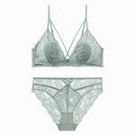 Criss Cross Lace Bra Set - Clothing