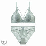 Criss Cross Lace Bra Set - Clothing