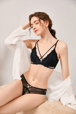 Criss Cross Lace Bra Set - Clothing