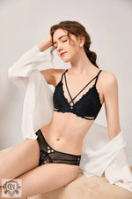 Criss Cross Lace Bra Set - Clothing