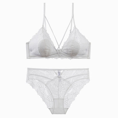 Criss Cross Lace Bra Set - Clothing