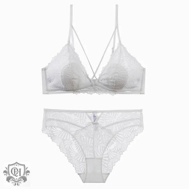 Criss Cross Lace Bra Set - Clothing