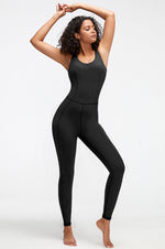 Crisscross Backless Yoga Jumpsuit - QH Clothing