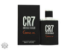 Cristiano Ronaldo CR7 Game On fragrance bottle and box in black, white, and orange