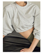 Cotton Cropped Fitness Sweater for Women - QH Clothing