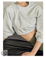 Cotton Cropped Fitness Sweater for Women - QH Clothing