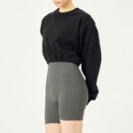 Cotton Cropped Fitness Sweater for Women - QH Clothing