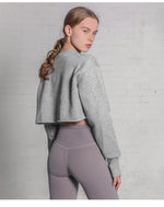 Cotton Cropped Hoodie: Yoga Fitness - QH Clothing