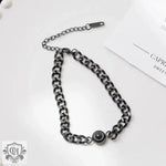 Simple and elegant Cuban chain with round projection bracelet -  QH Clothing