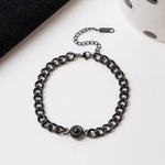 Simple and elegant Cuban chain with round projection bracelet -  QH Clothing