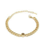 Simple and elegant Cuban chain with round projection bracelet -  QH Clothing