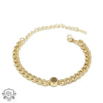 Simple and elegant Cuban chain with round projection bracelet -  QH Clothing