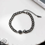 Simple and elegant Cuban chain with round projection bracelet -  QH Clothing